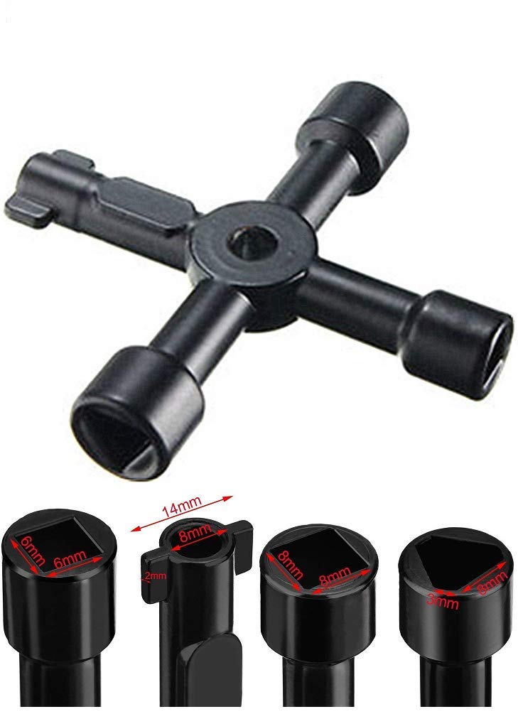 K M Electronics® 4 Way Utility UTILITIES Key for Opening Water Electric Gas Meter Meters Cabinet