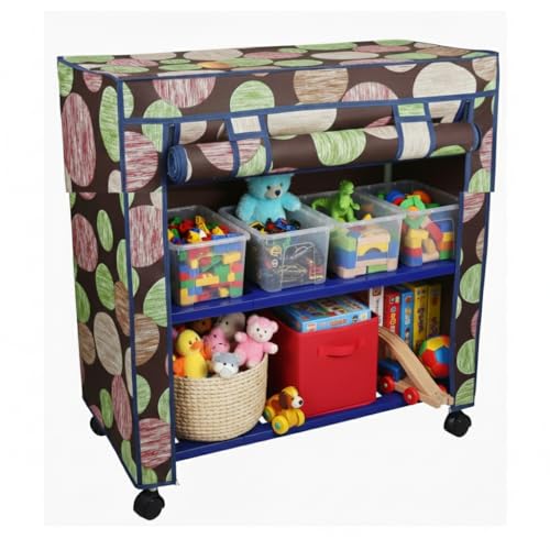 Image of CIPLA PLAST Space-Saving Classy Shoe Organizer, with Wheels, Storage Rack 3-Tier Covered Shoe Rack with 6+ Shoe Capacity, Dustproof Fabric Cover, Powder Coated Metal Frame & Fabric