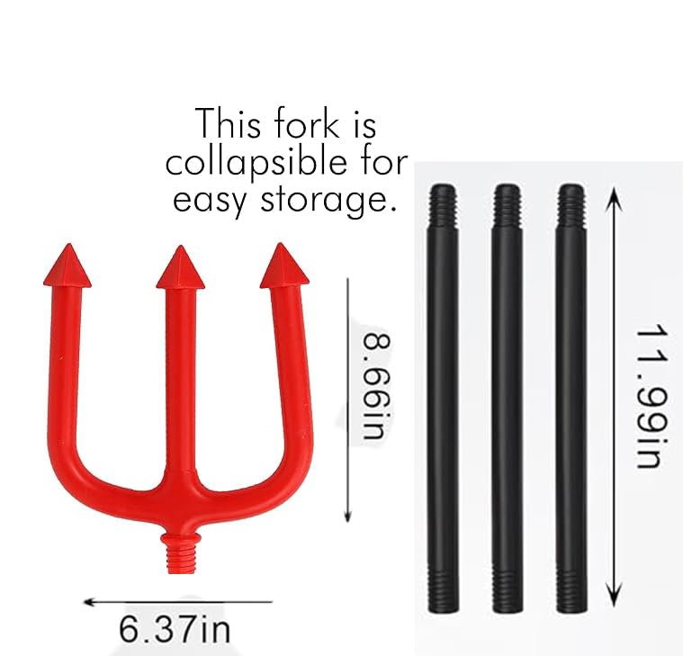 PT Fake Devil Pitchfork Devils Demon Cosplay Trident Prop Halloween Fake Devils Fork for Halloween & Cosplay Outfits - Pack of 1pc