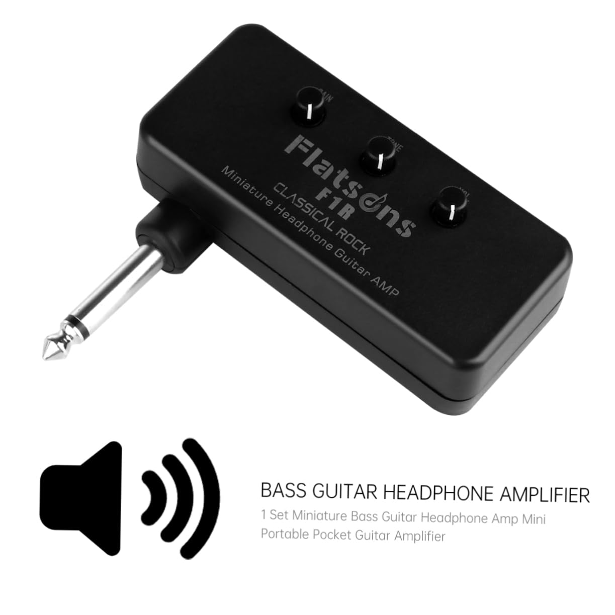 ibasenice Miniatur-gitarrenverstärker Mit Kopfhörer Kompakter Tragbarer Bass-gitarrenverstärker Gitarren Ukulelen Plug-and-Play Aus Hochwertigem Aluminium Und Abs-Kunststoff