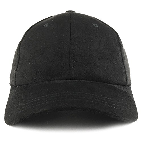 Image of Trendy Apparel Shop Plain Faux Suede Leather Adjustable Structured Baseball Cap