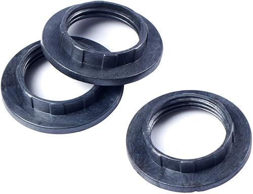 Miniatura 2 de 3 unids negro luz sombra collar anillo adaptador lámpara bombilla titular para lámpara E14 pantalla