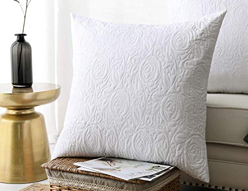 Marcielo 2 Pack Throw Pillow Covers Euro Sham Covers (24"X24", White) #TOP1