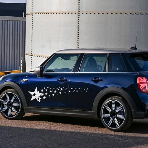 Image of TOMALL 1 Pair 62.6'' Stars Graphics Vinyl Decals for Car Body Door Sides Universal Waterproof Stars Stickers Decoration for Vehicles SUV Truck Off-Road Home Wall (White)