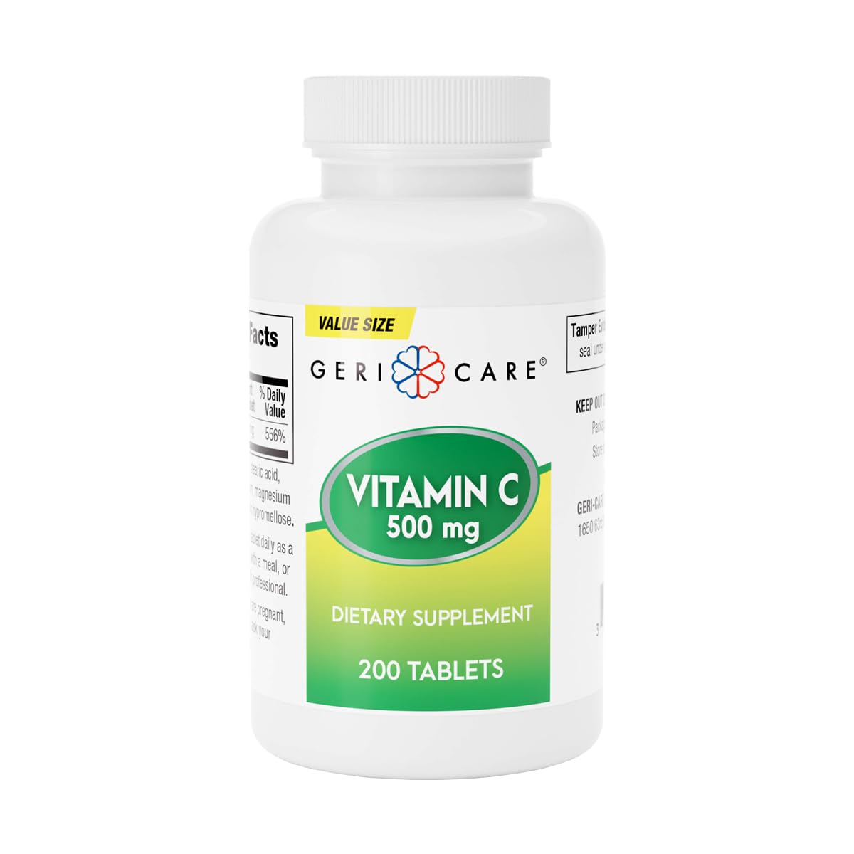 GeriCare Vitamin C 500 mg Antioxidant, Immune System Support, Nutritional Supplement Tablets, 200 Count (Pack of 1) 200 Count (Pack of 1) 500mg