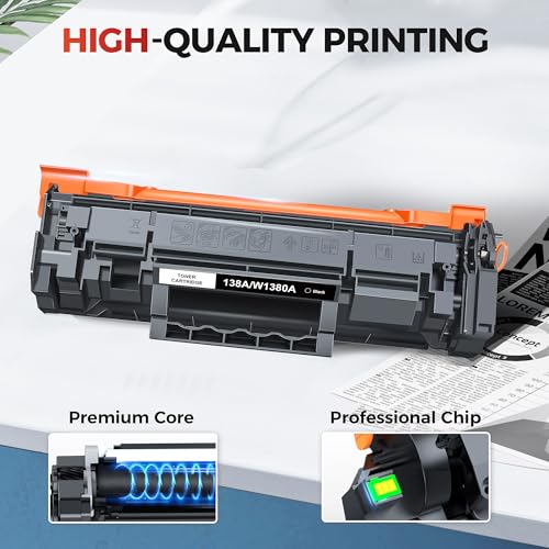 138A W1380A Black Toner Cartridge (with Chip): Compatible Replacement for HP 138A W1380A 138X W1380X Toner Cartridge Work for HP Pro 3001dw 3001fdw MFP 3101fdw Series Printer Ink ( 2-Pack )