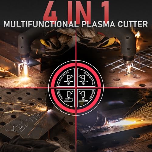YESWELDER CUT-60DS PRO Plasma Cutter, 60Amp 110V/220V Non-High Frequency Non-Touch Pilot Arc 4-In-1 Plate Cutting/Grid Cutting/Gouging/Marking Multifunctional Plasma Cutting Machine