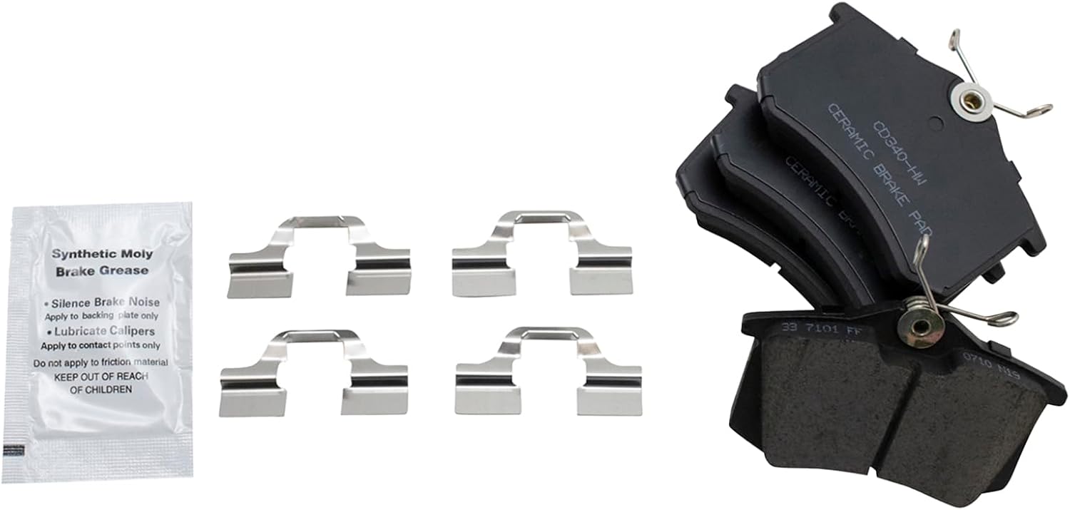 TRQ Rear Posi Ceramic Brake Pad Kit Set for VW Beetle Jetta Golf Audi A4 A6