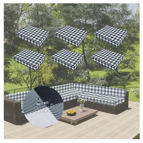 ���O�p�h���N�b�V�����J�o�[ L�^�\�t�@�p �u���b�N�ƃz���C�g �W�b�p�[�t�� 3���Z�b�g 65x65cm