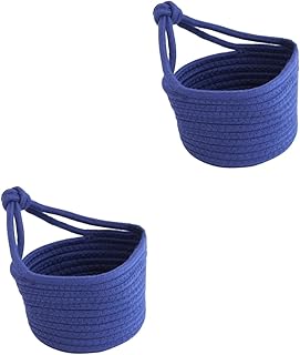 ABOOFAN Cesta De Armazenamento De Artigos Diversos 2 Peças Pequena Cesta Suspensa Cesta Pequena De Corda Cesta De Bebê Pequenos Vasos De Plantas Cesta De Vime Interna Cesta De