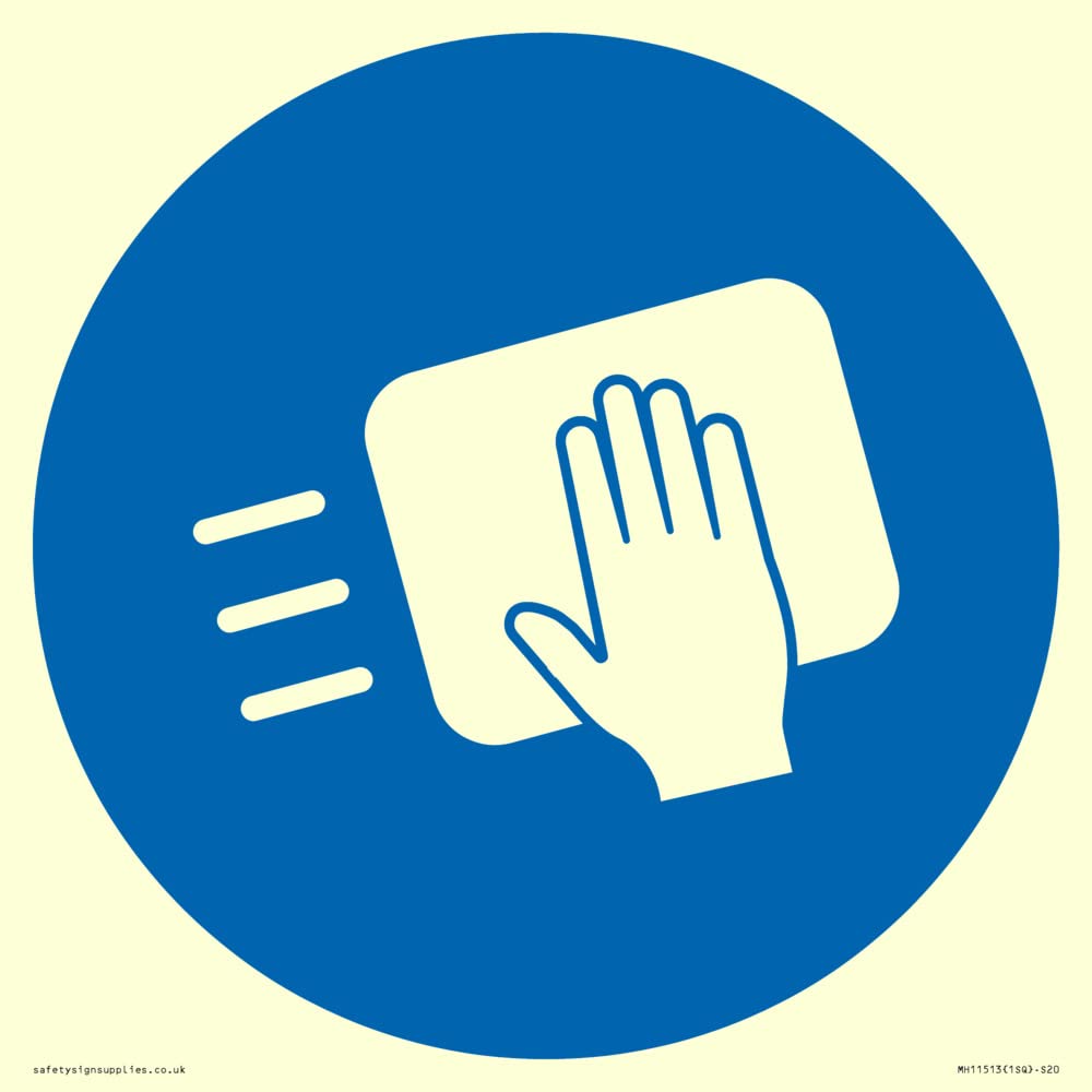 Custom Mandatory: Disinfect surfaces Sign - 200x200mm - S20