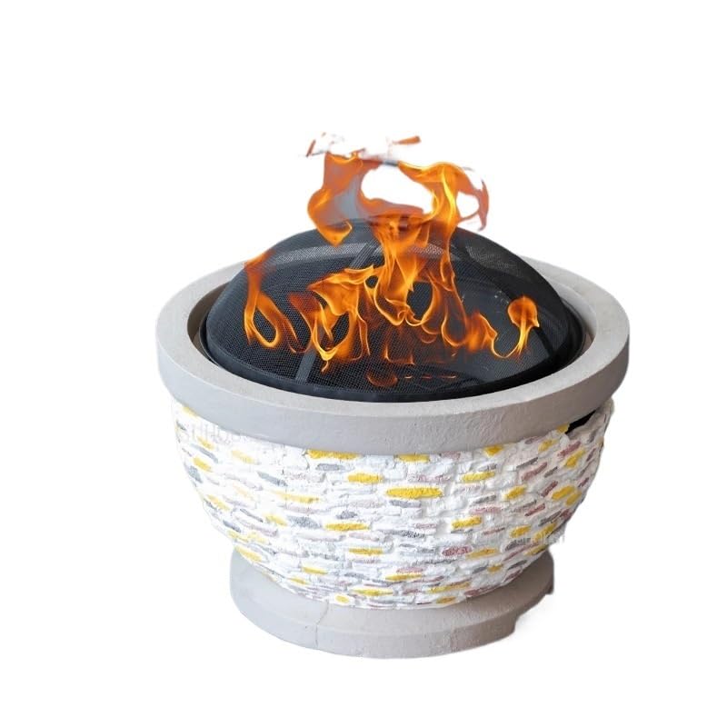 braciere da campeggio Braciere for riscaldatori da esterno Braciere a carbone Stufa a carbone rotonda for uso domestico Bracieri for riscaldamento da cortile esterno griglia di cottura rimovibile per
