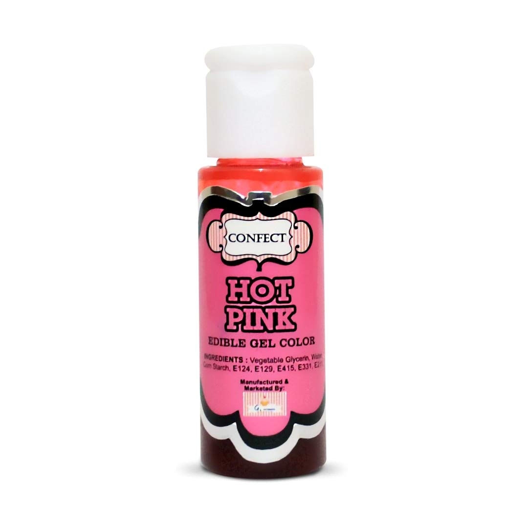 Confect Hot Pink Edible Gel Food Color for Cake Decorating, Icing & Fondant – Bright Food Coloring Gel | 100% Vegetarian, Vegan & Nut-Free | 20g