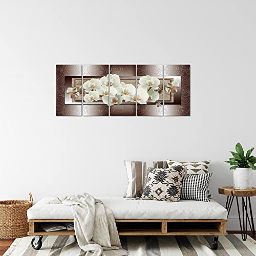 Impression sur toile intissée fleurs orchidée premium Runa Art - 5