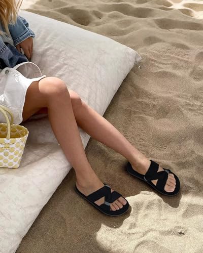 Image of KuaiLu Womens Dressy Bow Sandals Arch Support Yoga Foam Cushion Comfortable Walking Slides Open Toe Summer Beach Indoor Outdoor Slippers