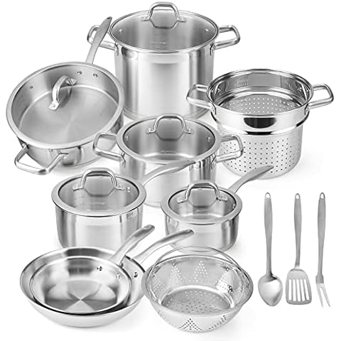 Duxtop 17PC Stainless Steel Cookware Set Cover