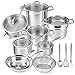 Duxtop SSIB-17 Professional 17 Pieces Stainless Steel Induction Cookware Set, Impact-bonded Technology