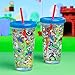 Paladone Super Mario Plastic Cup and Straw Set,700 milliliters, Multicolor, 1 Count (Pack of 1)