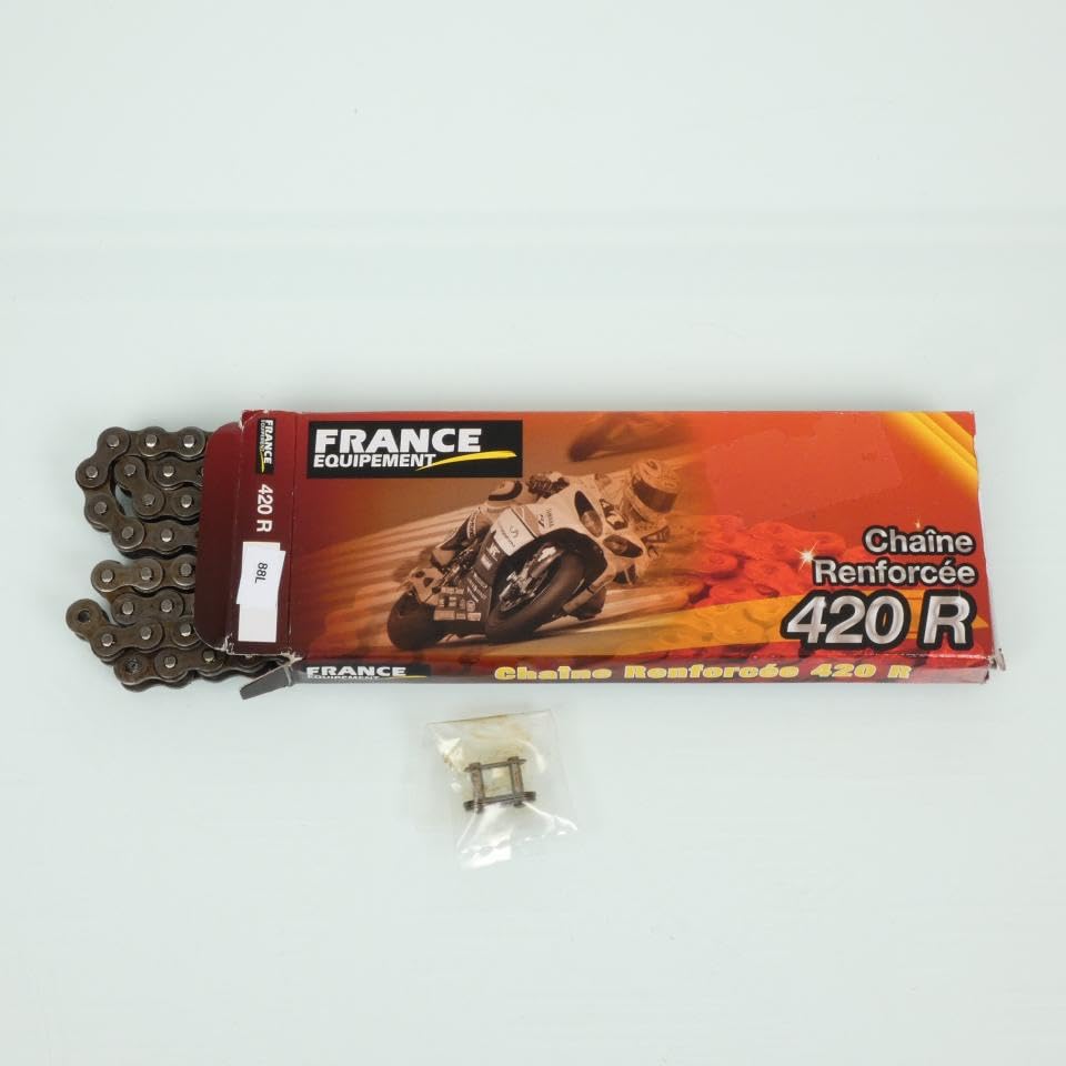 Chaîne de transmission France Equipement pas 420 88 maillons pour moto de route