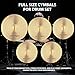 Polar Lights Professional Cymbal Set, 5-Piece Yellow Stainless Steel Practice Drums, 14-20 Inch High Hat and Crash Cymbals