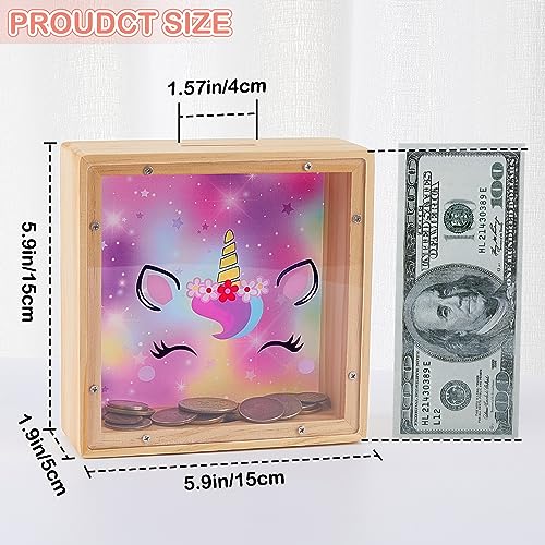 Image of MHJY Wooden Piggy Bank for Kids Personalizable DIY Coin Bank for Girls Boys