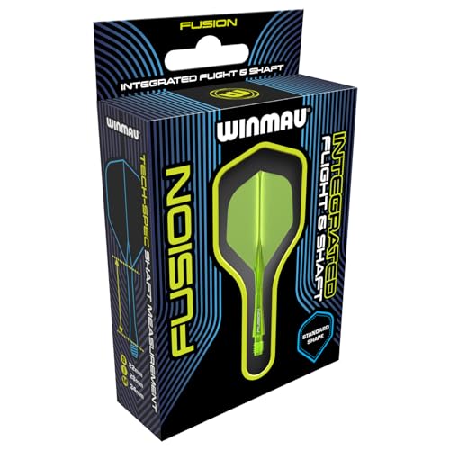 WINMAU Darts Fusion Integrated Flight & Shaft System - No.2 Shape & Design - Yellow Colour, Short Length, Short (22mm) - Image 4
