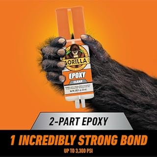 Gorilla 2 Part Epoxy, Clear Epoxy, 0.85 Ounce Syringe (Pack of 2) - 5 Minute Set, Incredibly Strong Bonding