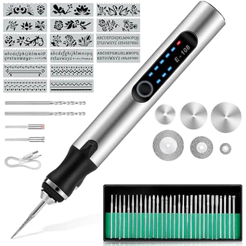 Skibiles Electric Engraving Tool Kit with Stencils Cover