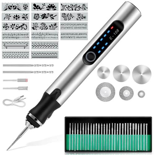 Rechargeable Engraving Pen with 16 Stencils