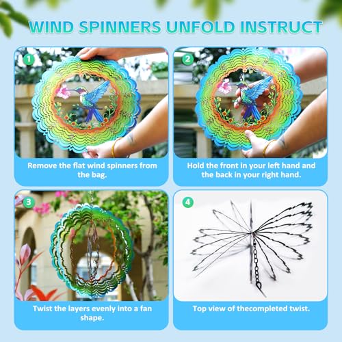 Waclstday 3D001 Metal Wind Spinners Hummingbird Gifts thumb #1