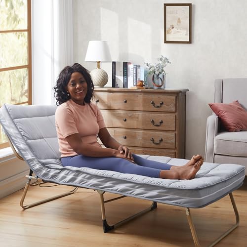 Jamdok 4-Inch Cot Mattress Topper - Narrow Twin Gel-Infused Memory Foam, Machine Washable Pillow Top Cover, Portable Folding Sleep Pad (75 x 30 inches) - Image 6