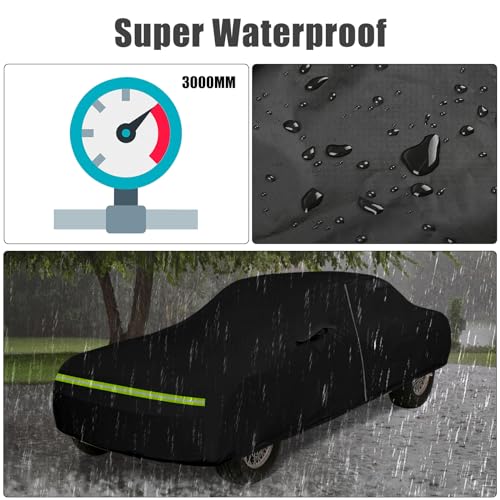 Image of Waterproof Car Cover Compatible with 1968-1972 Plymouth Roadrunner 2 Door Sedan /Hardtop /Convertible Accessories, All Weather Classic Car Covers with Inner Cotton&Zipper Door for Snow Rain Protection