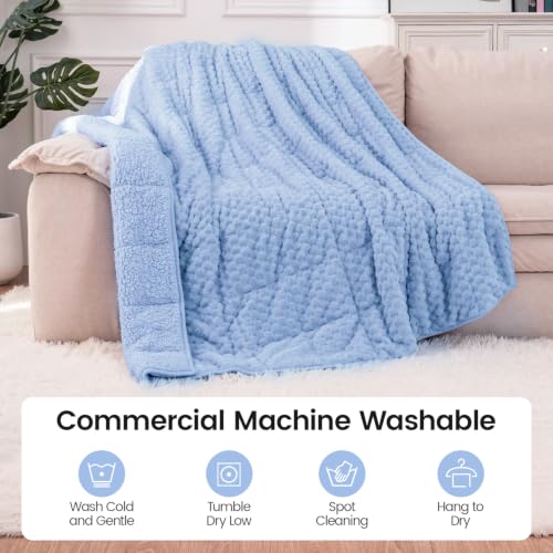 Image of Fleece Sherpa Weighted Blanket for Adults, Ultra Soft Fuzzy, 60 inchx80 inch 15lbs