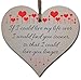 Price comparison product image Handmade Wooden Hanging Heart Plaque Gift perfect for your Boyfriend or Girlfriend Romantic Keepsake