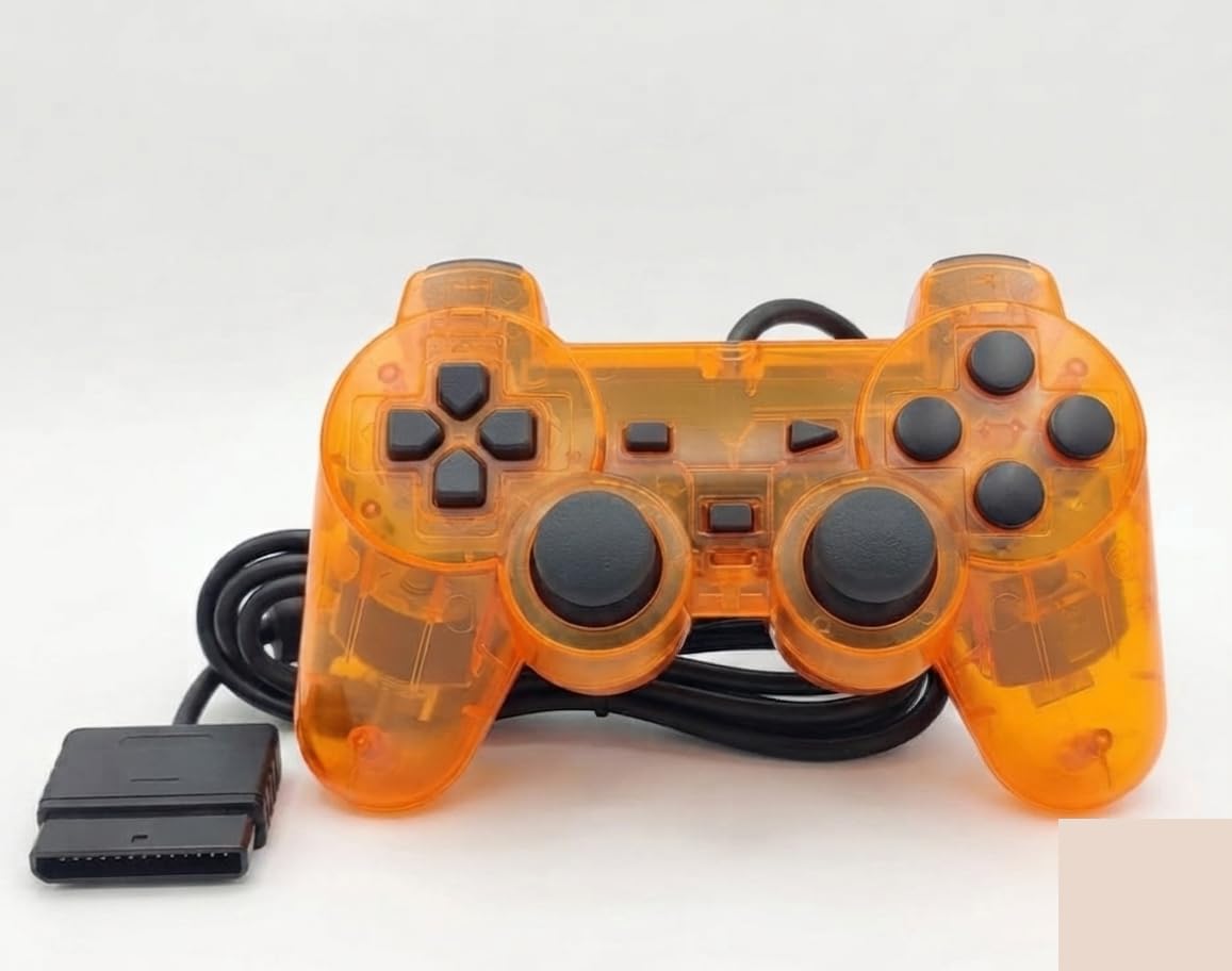 GAMERPOINT Wired Gaming Controller for PS2 - Transparent Colour (ORANGE)-image-24