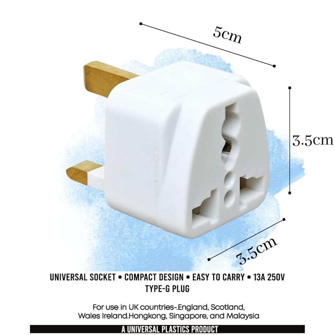 Hi-Plasst (Pack of 5) India to UK Type G Travel Adapter Plug - Universal Converter for UAE, Dubai, Singapore, Hong Kong, Ireland - UK Pin Adapter for Indian Plugs, Compatible with Phone, Laptop — Amazon image 9