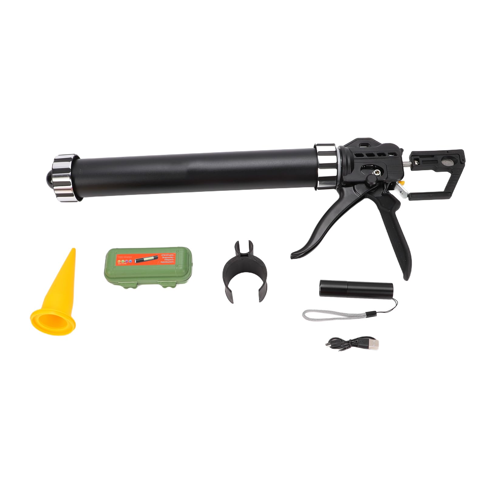 Aplicador de Sellador para Salchicha de Doble Uso, Pistola Aplicadora de Sellador de Alta Fuerza de Empuje, Relación de Empuje 18:1, for Aplicaciones de Sellado | Pistola de calafateo de acero inoxidable, 19 rodamientos y luz LED