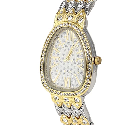 Image of Haute Sauce Women's Embellished Analog Dial with Stainless Steel Strap | Battery Power | Foldover Closure | Quartz Movement | Fashion Wrist Belt Watch for Female and Girls