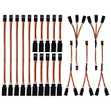 AEDIKO 20pcs Servo Extension Cable Y Type Extended Line Extension Wire Cable 5 Types for Futaba JR Y Harness Servo Extension