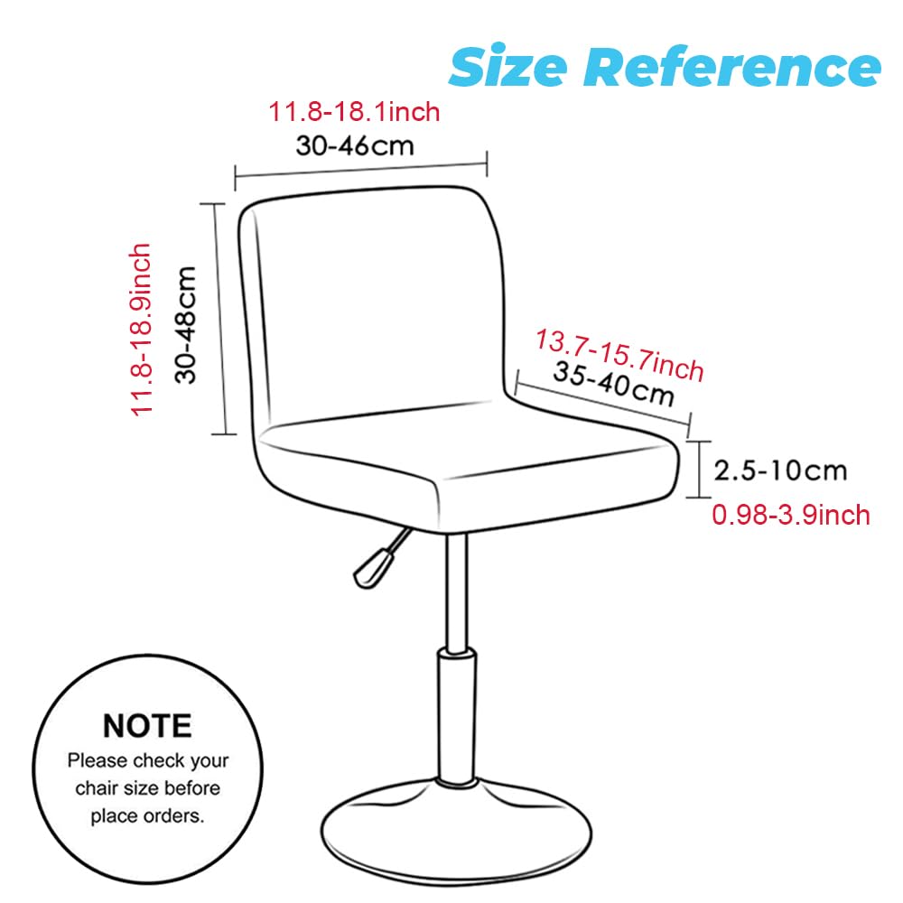 Fansu Fundas para Taburetes de Bar de Cuero PU Impermeable con Respaldo, Fundas Elástico para Silla de Comedor, Extraíbles y Lavables Fundas Taburete Altos Silla Giratoria (Negro,6 Piezas)
