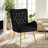 Hellove Sillones de Salon con Patas de Metal, Negro