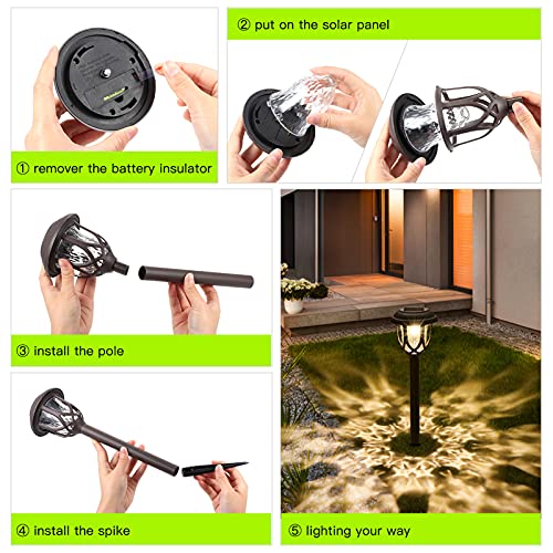 10pcs Luzes de gramado movidas a energia solar LEDs Lâmpada de jardim ondulado de água IP44 luz de p