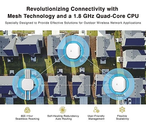 Image of BROWAN WiFi 6 Access Point AX6600 Tri-Band AP MU-MIMO 8 Spatial Streams | 6 Detachable Antennas WPA3 Hop Distance up to 1000 Feet Coverage 300 Devices IP68 Waterproof Dustproof Prism MO10