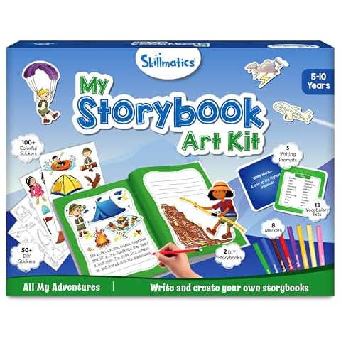Skillmatics Storybook Art Kit - All My Adventures Art Kit for Kids, Write & Create Storybooks, Creative Activity for Boys & Girls, DIY Kit, 150+ Stickers, Gifts for Ages 5, 6, 7, 8, 9, 10 Cover