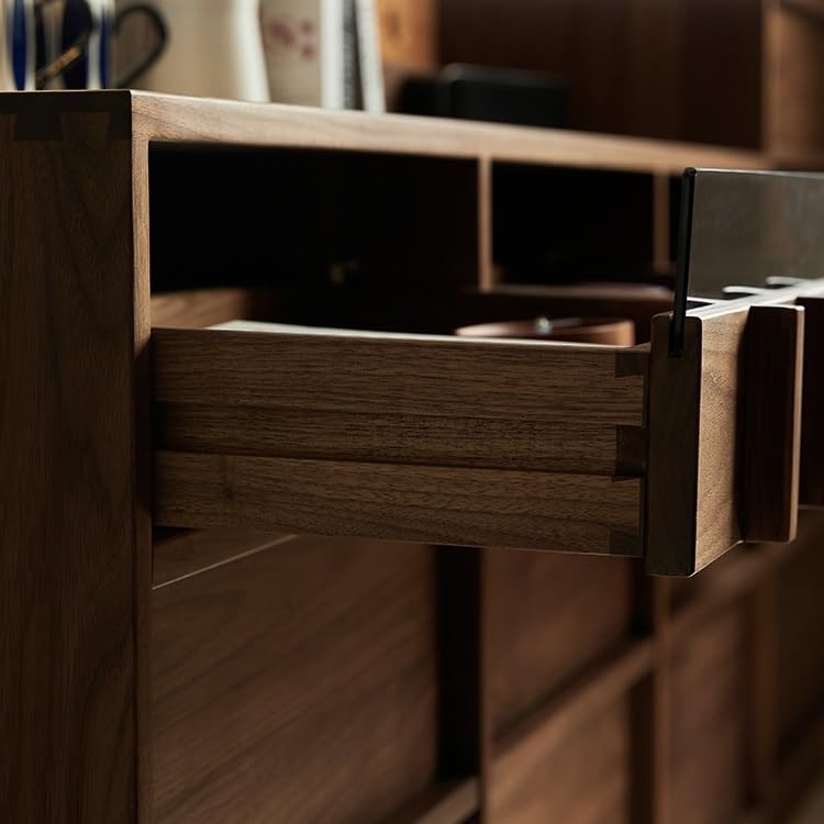 Sideboard Cabinet Solid Wood Dining Sideboard Modern Living Room Entrance Cabinet Bedroom Storage Locker Sideboard Cabinet with Drawers