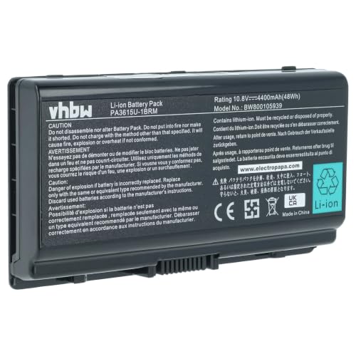vhbw Batería Compatible con Toshiba Satellite Pro L40 PSL4BE Notebook (4400 mAh, 10,8 V, Li Ion)