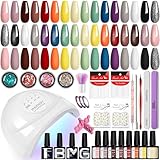 PHOENIXY Gel Nail Polish Kit with U V Light 40 Pcs...
