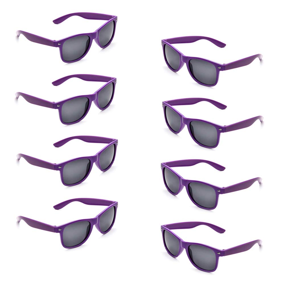 Pibupibu Kids Neon Colors Party Favor Supplies Unisex Sunglasses Pack of 8