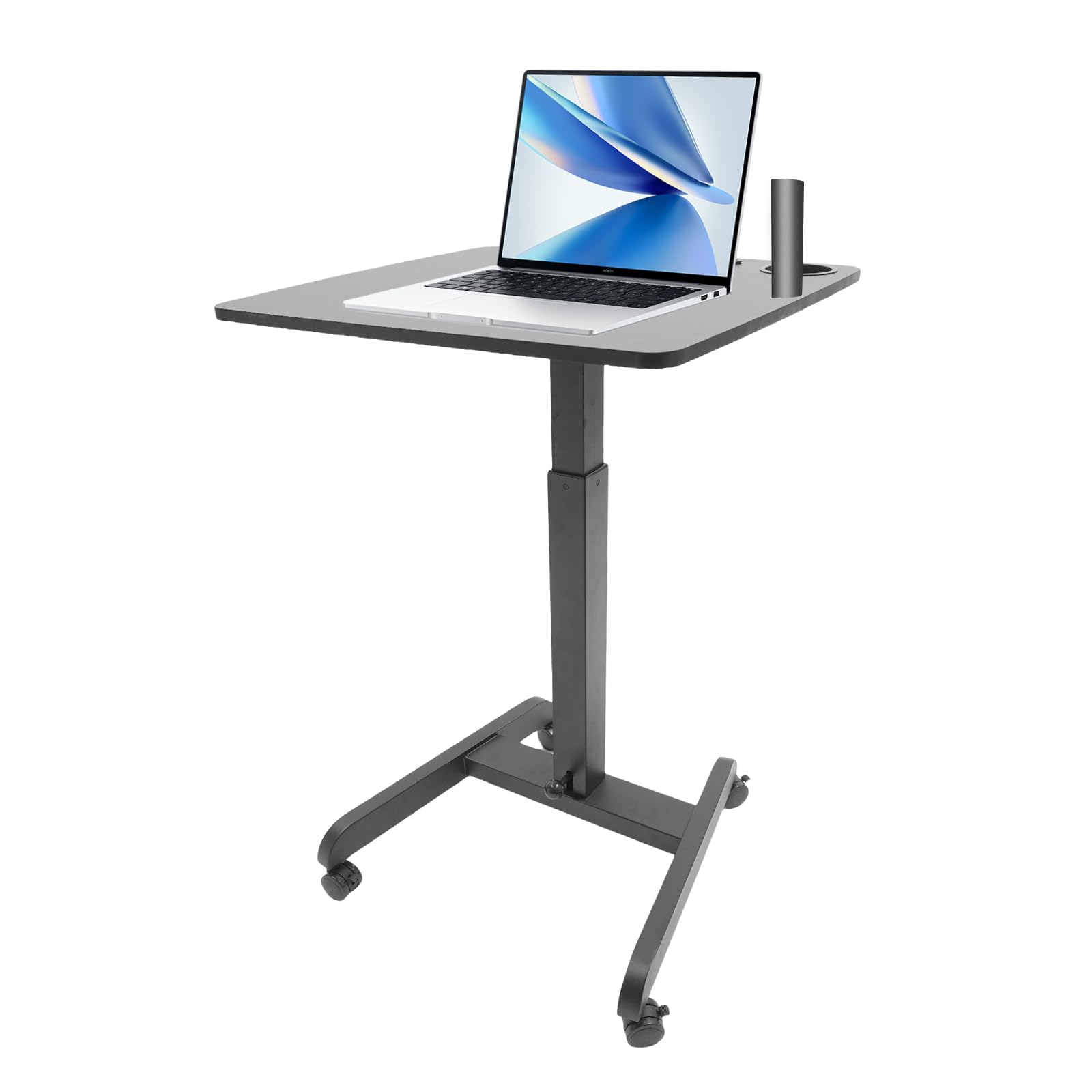 Bitodd Mobile Standing Desk Adjustable Height Portable Stand Up Desk with Wheels Wide Tabletop Computer Desk Small Standing
