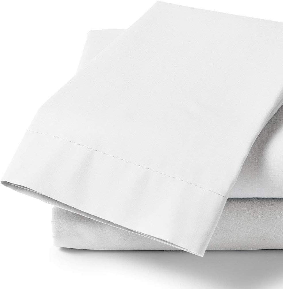 White Pillowcases, Standard Size, T-180 Thread Count Poly Cotton (Pack of 24)
